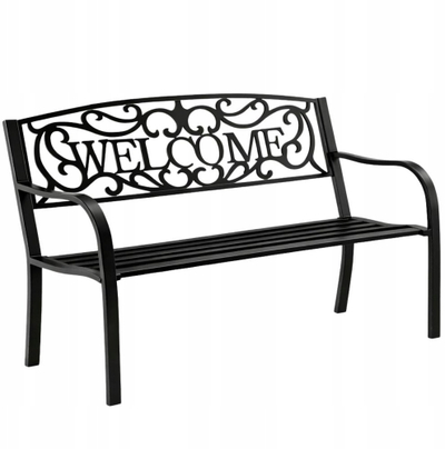 Stol kopshti WELCOME Garden Bench, metal, 3 vende, 127 cm, i zi