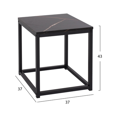 Set tavolina anësore Grelay 2-pjesësh MDF & metal 45×45×50 cm (HM8762.13)