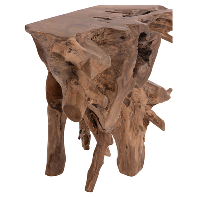 Konsolë GRIMAL HM18298, dru teak masiv, 125x46x80 cm, natyrale