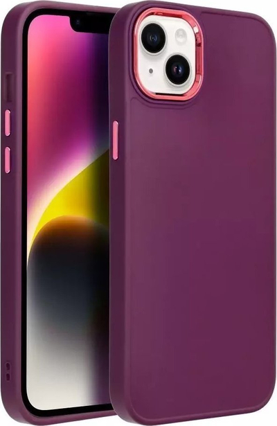 Cover telefoni për iPhone 14 Plus, TPU, me mbrojtje kamerash, vjollcë e errët