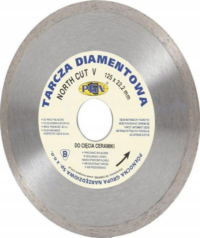 Disk diamant prerës PGN North Cut V, 200mm, vrimë 22.2mm, gri