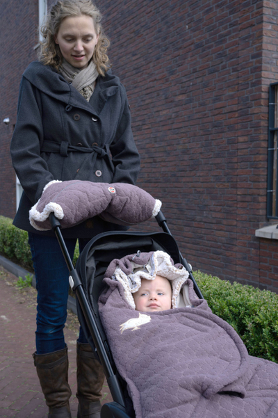 Muff dore për karrocë Lodger Fleece Stroller Muff, fleece, rezistent ndaj lagështisë, mauve