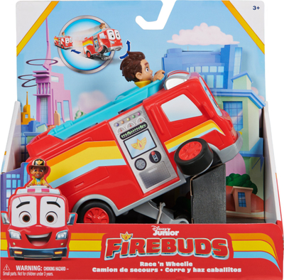Lodër makinë Disney Firebuds Action Vehicle Bo dhe Flash, me mekanizëm pull back, për kalamaj 3+