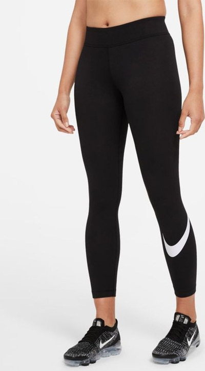 Legginsa për gra Nike Sportswear Essential Swoosh CZ8530 010, poliestër, brez elastik, të zeza
