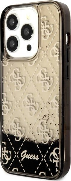 Kapak telefoni Guess GUHCP14LLC4PSGK për iPhone 14 Pro, Liquid Glitter 4G, i zi transparent