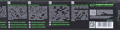 Mousepad gaming Esperanza EGP101G, 25 x 20 cm, antirrëshqitës, i zi me të gjelbër