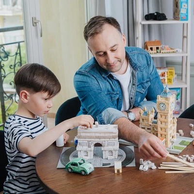 Set ndërtimi Brick Trick Tower Bridge, model Londër, tulla ndërtimi, ngjyrë natyrale