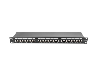 Patch panel Lanberg PPS5-1024-B, 24 porta RJ-45 Cat.5e, 1U 19", i zi