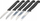 Set thika kuzhine Paring Knife Steel, 5 copë, inoks, doreza plastike të zeza