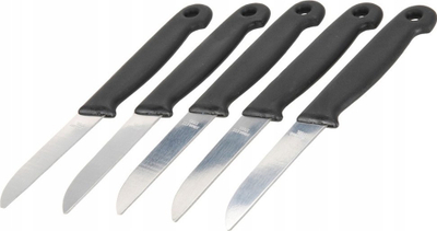 Set thika kuzhine Paring Knife Steel, 5 copë, inoks, doreza plastike të zeza