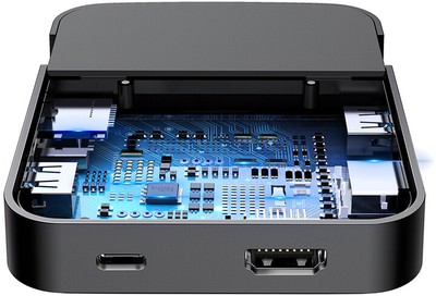 Stacion docking BASEUS USB-C - USB-C, 2xUSB 2.0, USB 3.0, HDMI, SD, microSD, 4K @ 30Hz, i zi