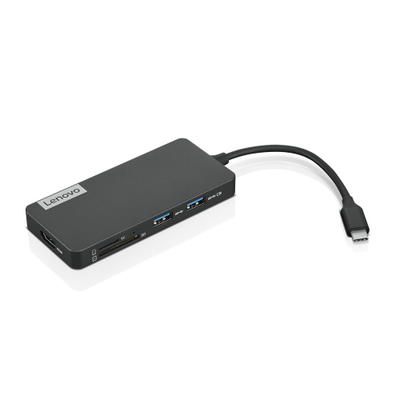 USB-C хаб Lenovo 7 во 1 GX90T77924, докинг станица, сива