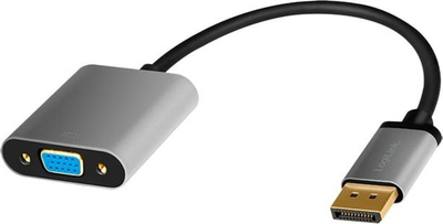 Adapter DisplayPort në VGA LogiLink CDA0109, 1080p, i zi me gri