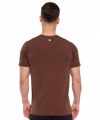 Термичка блуза Brubeck Outdoor Wool Pro, мерино волна, кратки ракави, кафеава, S