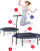 Trampolinë fitnesi Neo-Sport, 127 cm, 30 cm, e zezë/kaltër