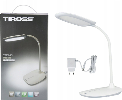 Lampë tavoline Tiross TS-2248, 48 LED SMD, 10W, e bardhë