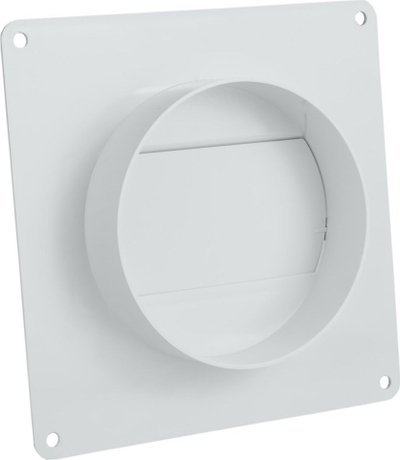 Lidhës ventilimi airRoxy, 110x55 mm në Ø100 mm, me valvul kthimi dhe fllanxhë, i bardhë