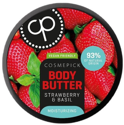Крем за тело Bomb Cosmetics Cosmepick Body Butter Strawberry and Basil, 250ml