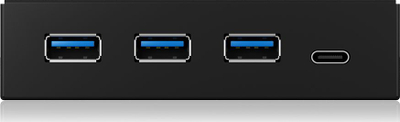 Panel frontal për kompjuter Icy Box IB-HUB1418-i3, 3x USB 3.0, 1x USB-C, i zi
