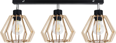 Aplik plafonierë Orno Solin, 3xE27 60W, 60 cm, i zi