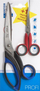 Set gërshërësh Kretzer Finny Profi 24cm, inoks, doreza të rehatshme ergonomike, blu me të kuqe