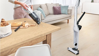 Fshesë me bateri Bosch BBH3ALL28, 2 në 1, AllFloor PowerBrush me LED, gri