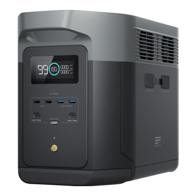 Stacion portativ energjie EcoFlow DELTA 2 Max, 2048Wh, bateri LiFePO4, gri e zezë