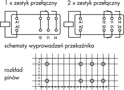 Bazë releje Wago RT 25 2P 788-103, 2 pole, për panel elektrik