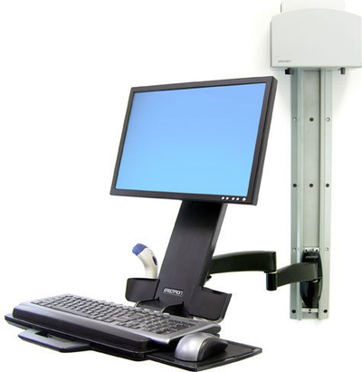 Mbajtëse muri për monitor Ergotron 200 Series Combo 45-230-200, deri 24", e zezë
