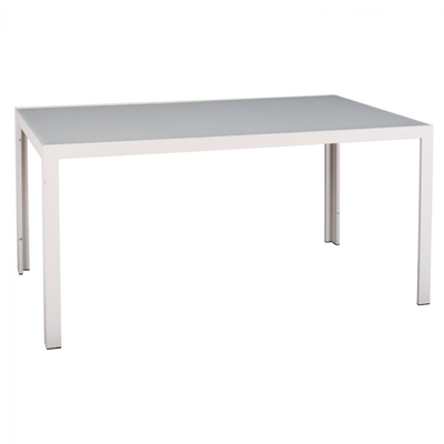 Tavolinë metalike + xham 150×90×75 cm,"HM5767.03", bardhë