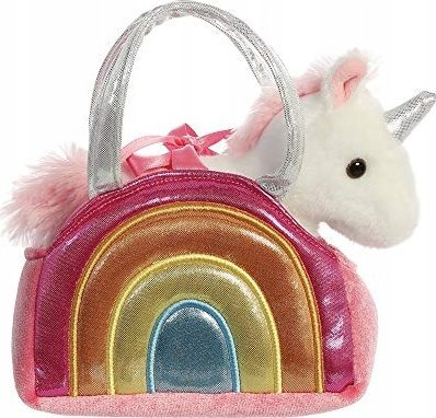 Set lodër pelushi Fancy Pants Unicorn Rainbow, unikorn me çantë, për kalamaj, rozë