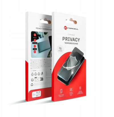 Mbulesë xhami Forcell Privacy Glass për iPhone 16, xham i temperum, me efekt privatësie, e zezë