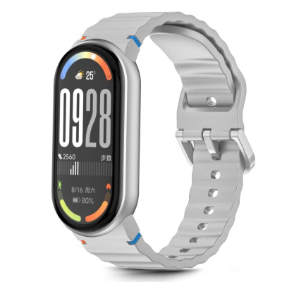 Rrip dore sportive Tech-Protect Silicone për Xiaomi Smart Band 8 9 10 NFC, TPU, gri