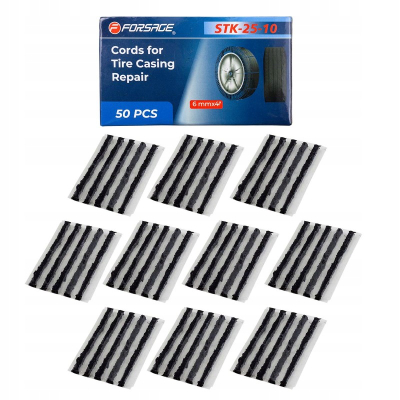 Fije riparimi për goma tubeless Forsage, 6 mm, set 50 copë