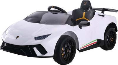 Makina elektrike për fëmijë Lean Sport Lamborghini Huracan, 12V, 4 motorë, e bardhë