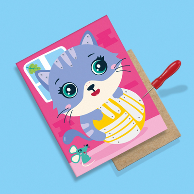 Set kartolina me rruza qelqi Djeco Glass Beads Embroidery Cards, 4 copë, për kalamaj, shumëngjyrëshe