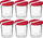 Set kavanozë qelqi për reçel, 6 copë, 280ml, kapak metalik