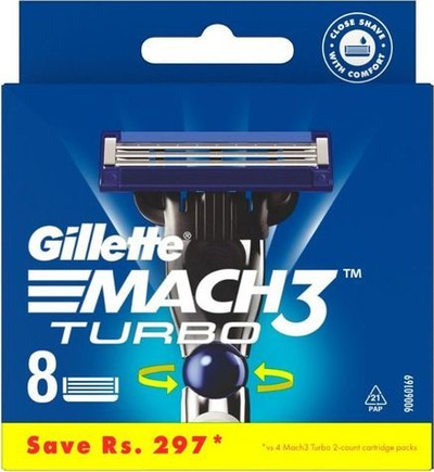 Koka zëvendsuese për rroje Gillette Mach3 Turbo, 3 tehe, set me 8 copë