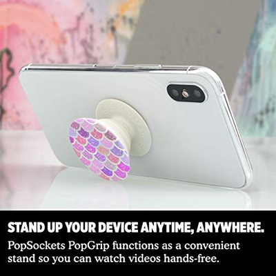 Mbajtëse telefoni PopSockets 800943 PopGrip, model mermaid, rozë vjollcë