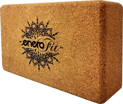 Bllok yoga Enero Fit Cork Yoga Block, tapë natyrale, mandala, kafe