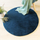 Qilim Atmosphera Couka Rug, faux fur, rrumbullak 80cm, teal blue