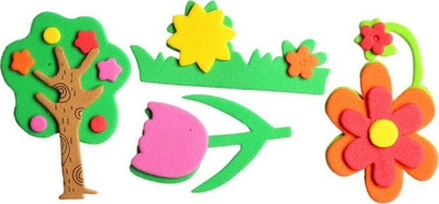 Stickerë shkumë 3D Titanum Flowers Trees Grass, set 12 copë, shumëngjyrësh