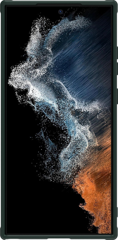 Futrollë NILLKIN me najlon të teksturuar për Samsung Galaxy S23 Ultra, me kapak rrëshqitës për kamerë, jeshile e errët