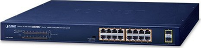 Switch rrjeti Planet GSW-1820HP, 16 porta Gigabit PoE, 240W, 2 SFP, blu