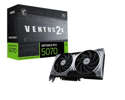 Kartë Grafike MSI GeForce RTX 5070 12GB VENTUS 2X OC – GDDR7, PCIe 5.0, Ray Tracing, DLSS 4