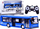Lodër autobus me komandë me dorë Double E J-RC0282, 2.4GHz, me dyer që hapen, blu