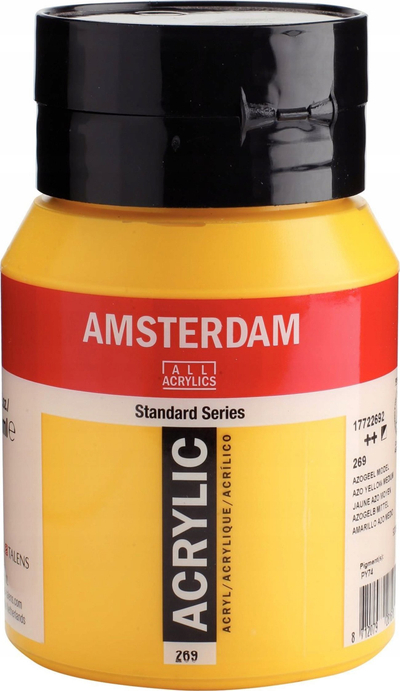 Ngjyrë akrilike Amsterdam Standard Series 269, 500 ml, Azo Yellow Medium, e verdhë