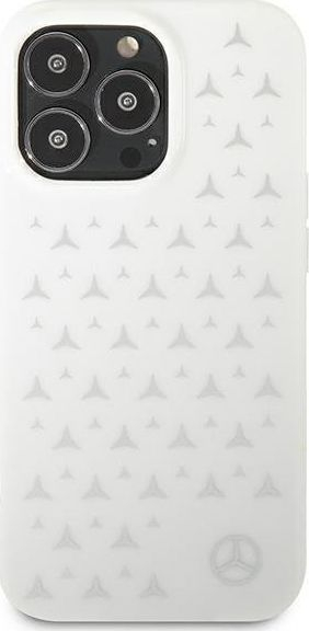 Kapak telefoni Mercedes për iPhone 13 Pro Max, Hardcase, Silver Stars, i bardhë