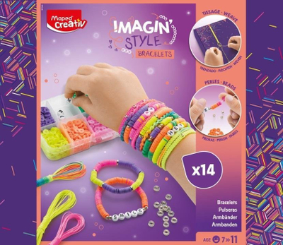 Set krijimi bizhuterish Maped Creativ IMAGIN STYLE Neon Bracelets, deri në 14 byzylykë, për kalamaj 7+