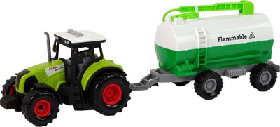 Traktor lodër LEAN Toys Farm, me rimorkio cisternë, jeshil